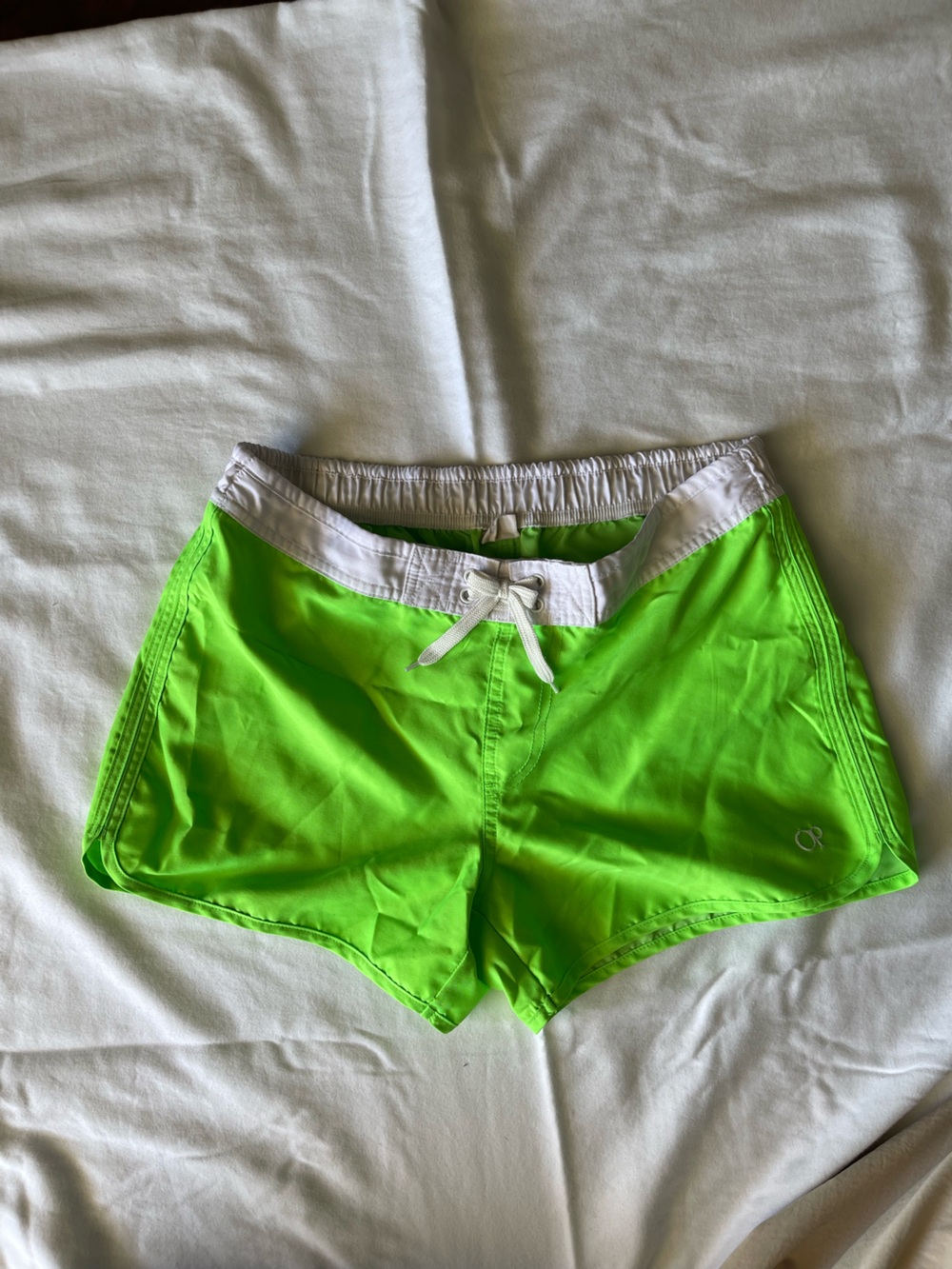 OP Neon‎ Green and White Kids Shorts
